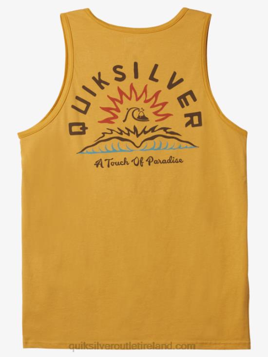 Men Quiksilver Water Tales Tanks T-shirt N02TD1363 bright gold