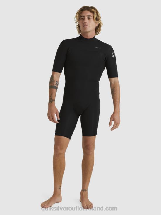 Men Quiksilver 2/2mm Everyday Sessions Short Sleeve Back Zip Springsuit N02TD1432 black