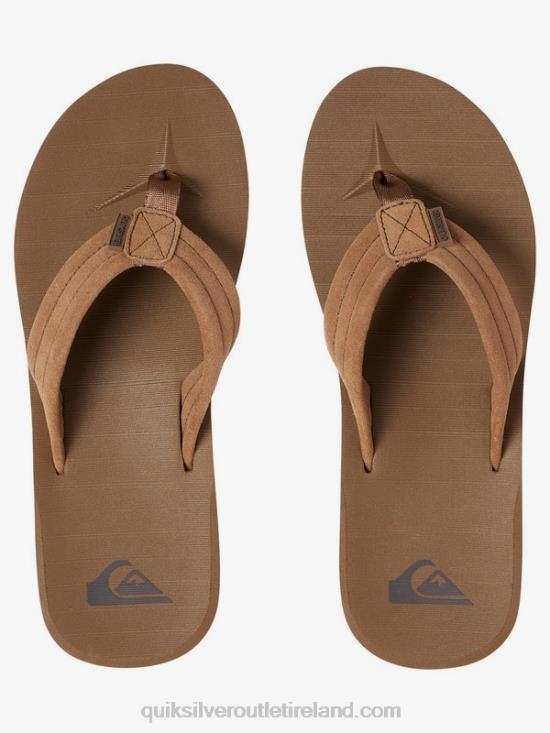 Boys Quiksilver 8-16 Carver Suede Leather Sandals N02TD2282 tan - solid