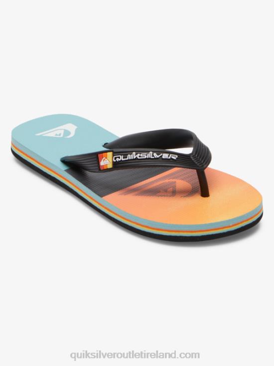 Boys Quiksilver 8-16 Molokai Flip-Flops N02TD2021 black/orange/grey