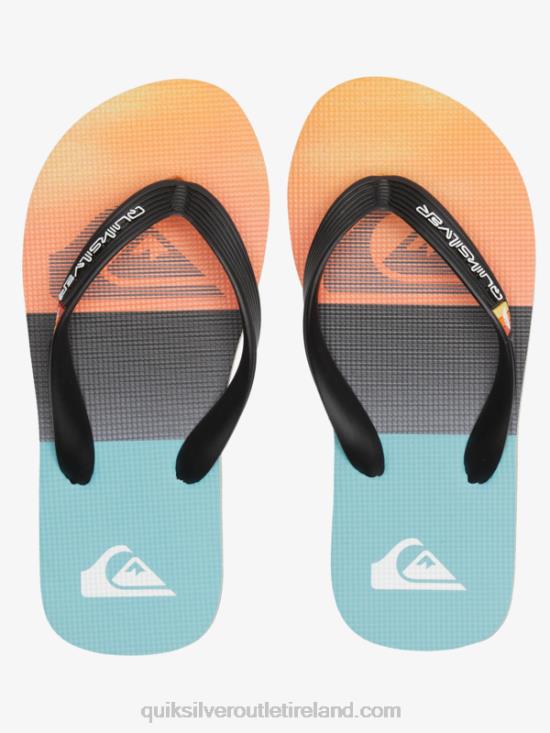 Boys Quiksilver 8-16 Molokai Flip-Flops N02TD2021 black/orange/grey