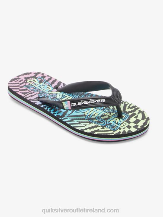 Boys Quiksilver 8-16 Molokai Flip-Flops N02TD2022 black/pink/blue