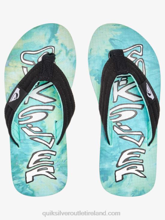 Boys Quiksilver 8-16 Molokai Layback Sandals N02TD1994 green/blue/yellow