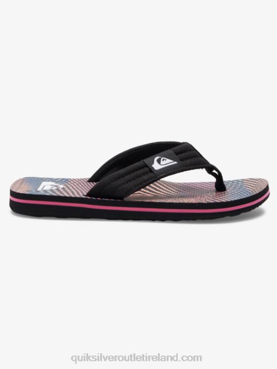 Boys Quiksilver 8-16 Molokai Layback Sandals N02TD1995 black/orange/grey