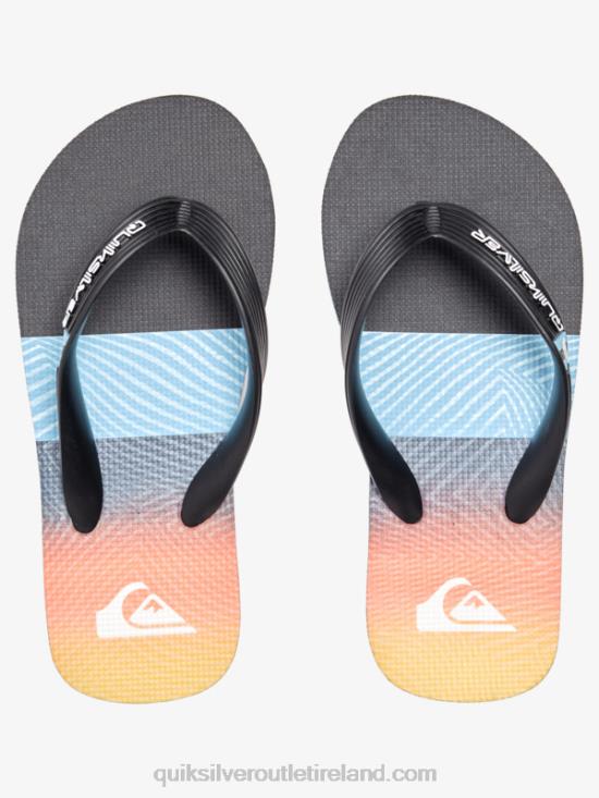 Boys Quiksilver 8-16 Molokai Panel Flip-Flops N02TD2206 black/orange/grey