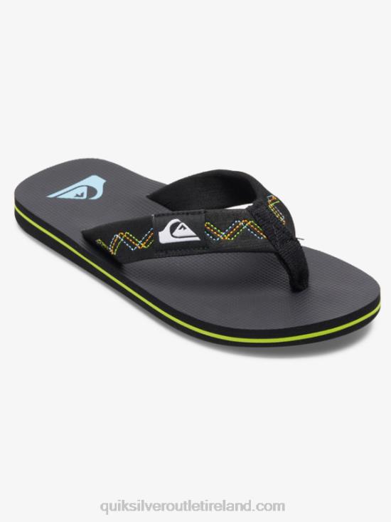 Boys Quiksilver 8-16 Molokai Stitchy Sandals N02TD2148 black/green