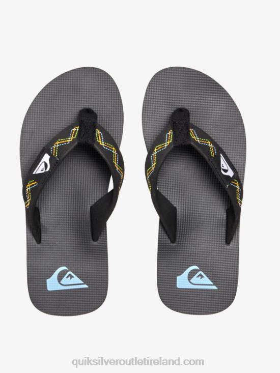 Boys Quiksilver 8-16 Molokai Stitchy Sandals N02TD2148 black/green