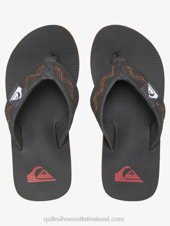 Boys Quiksilver 8-16 Molokai Stitchy Sandals N02TD2150 black/grey/yellow