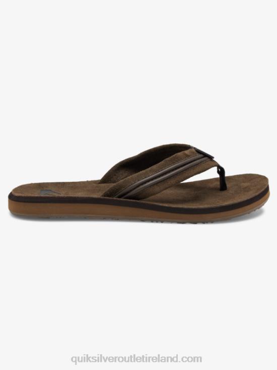 Men Quiksilver Carver Leather Sandals N02TD1773 brown