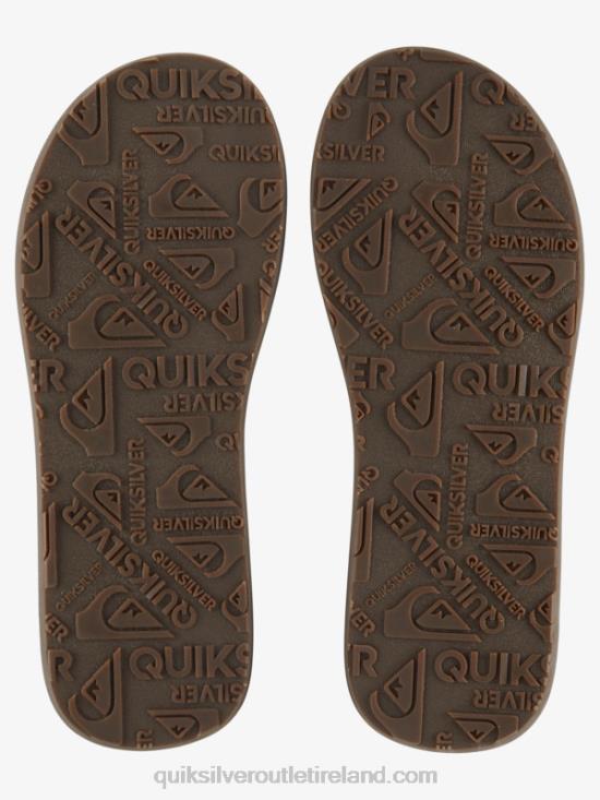 Men Quiksilver Carver Leather Sandals N02TD1774 tan - solid