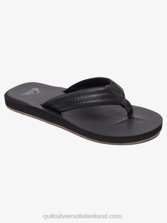 Men Quiksilver Carver Nubuck Sandals N02TD913 solid black