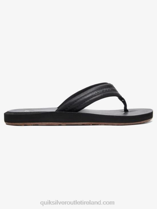 Men Quiksilver Carver Nubuck Sandals N02TD913 solid black