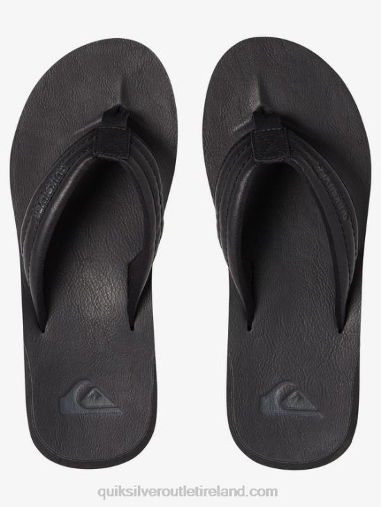 Men Quiksilver Carver Nubuck Sandals N02TD913 solid black