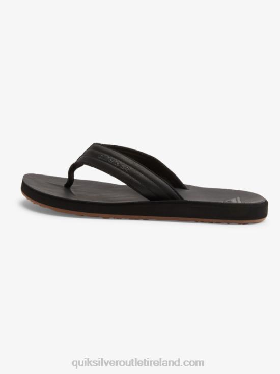 Men Quiksilver Carver Nubuck Sandals N02TD913 solid black