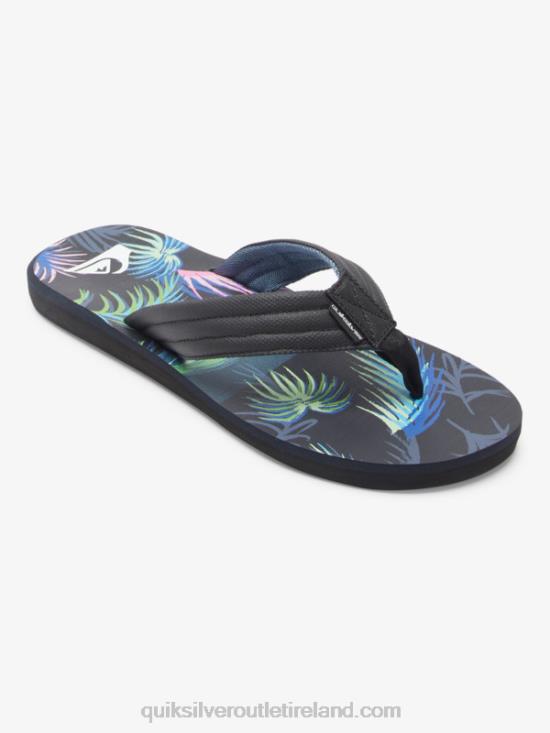 Men Quiksilver Carver Print Sandals N02TD611 black/blue