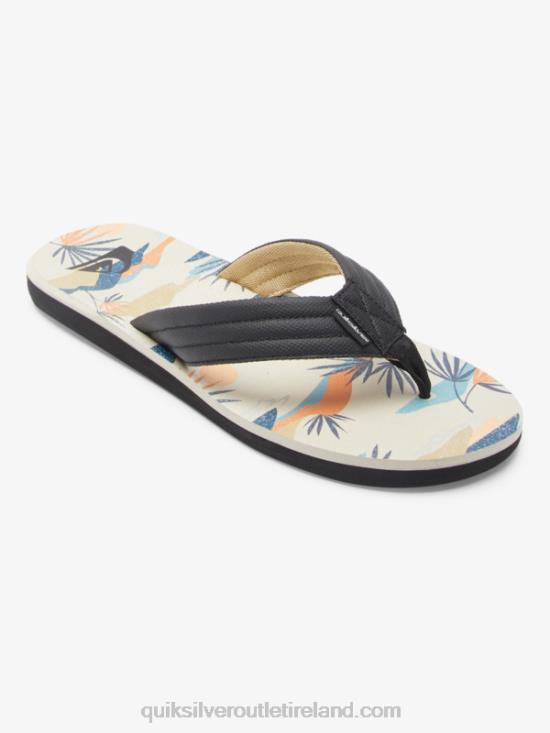 Men Quiksilver Carver Print Sandals N02TD612 black/white/blue