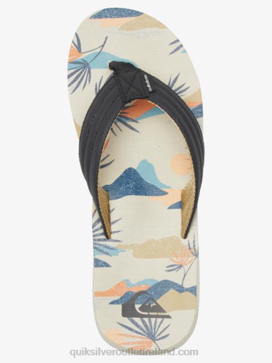 Men Quiksilver Carver Print Sandals N02TD612 black/white/blue