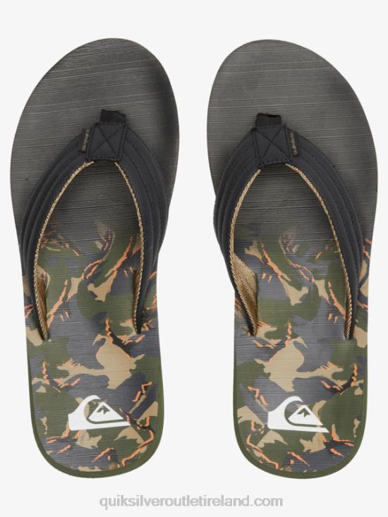 Men Quiksilver Carver Print Sandals N02TD613 green 1