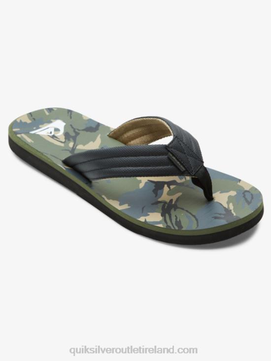 Men Quiksilver Carver Print Sandals N02TD614 black/green/grey