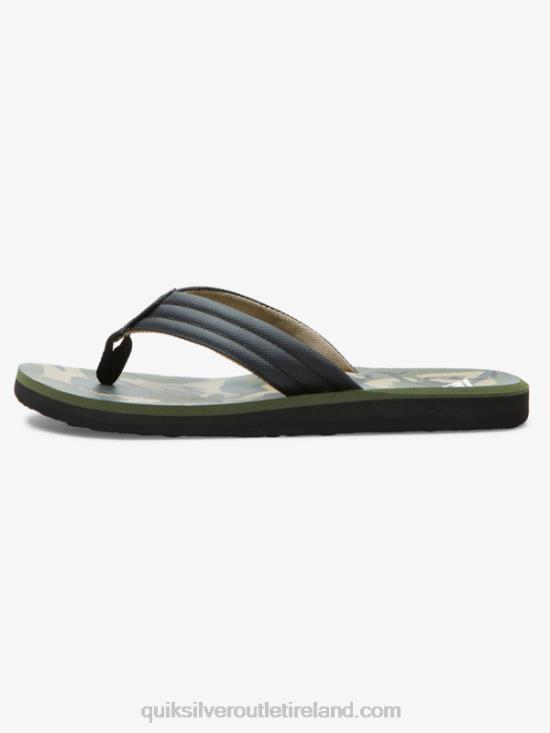 Men Quiksilver Carver Print Sandals N02TD614 black/green/grey