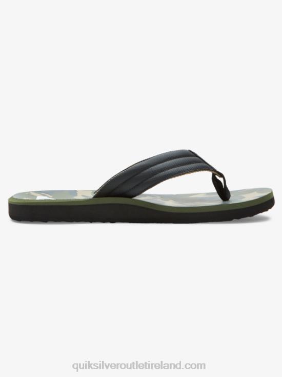 Men Quiksilver Carver Print Sandals N02TD614 black/green/grey