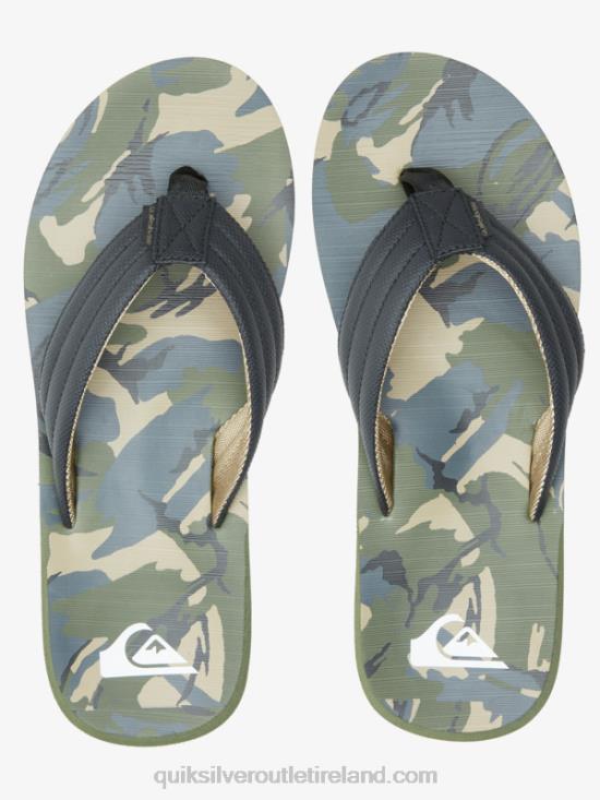 Men Quiksilver Carver Print Sandals N02TD614 black/green/grey