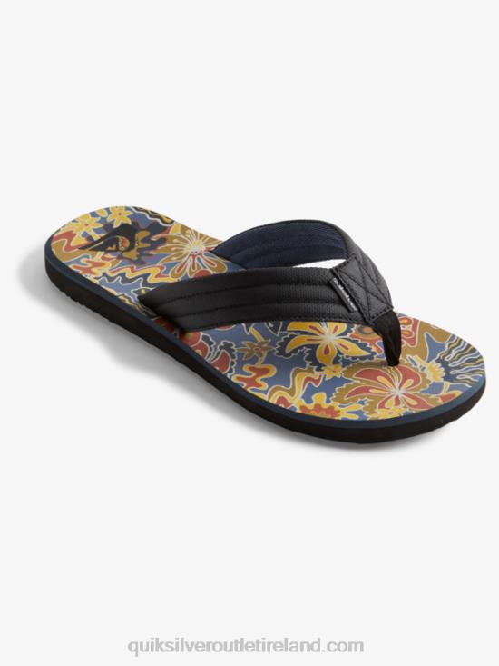 Men Quiksilver Carver Print Sandals N02TD615 black/blue/grey