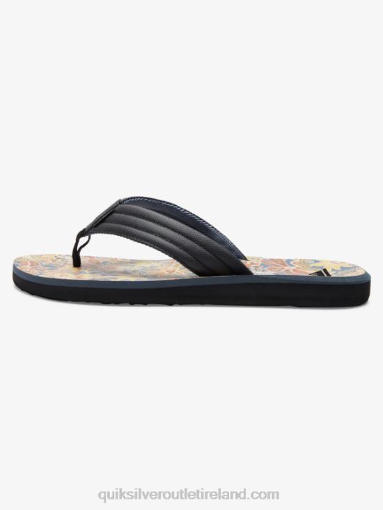 Men Quiksilver Carver Print Sandals N02TD615 black/blue/grey