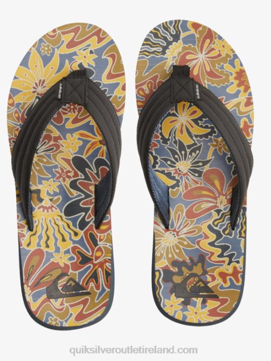 Men Quiksilver Carver Print Sandals N02TD615 black/blue/grey