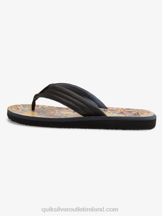 Men Quiksilver Carver Print Sandals N02TD615 black/blue/grey