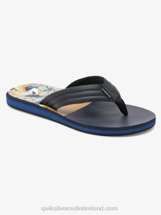 Men Quiksilver Carver Print Sandals N02TD617 brown 1