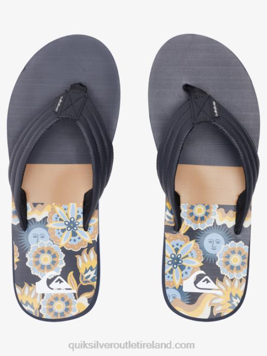 Men Quiksilver Carver Print Sandals N02TD617 brown 1