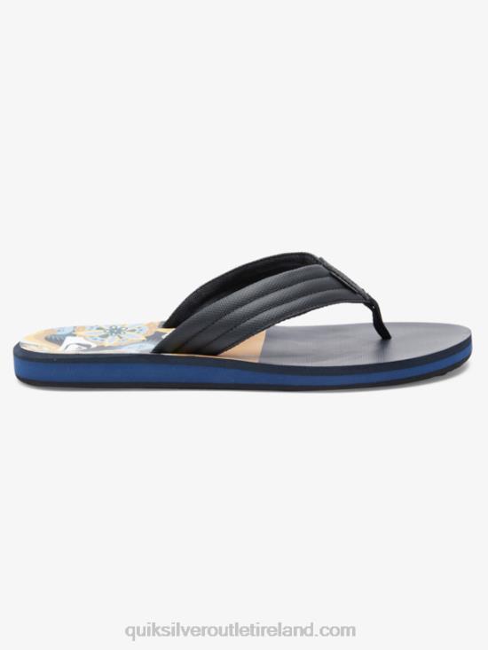 Men Quiksilver Carver Print Sandals N02TD617 brown 1