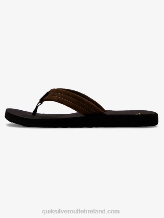 Men Quiksilver Carver Suede Leather Sandals N02TD1631 demitasse - solid