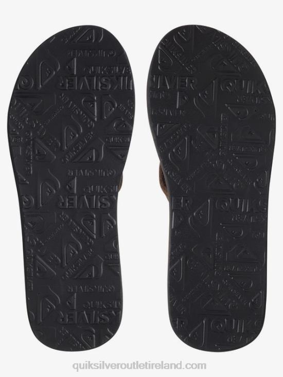 Men Quiksilver Carver Suede Leather Sandals N02TD1631 demitasse - solid