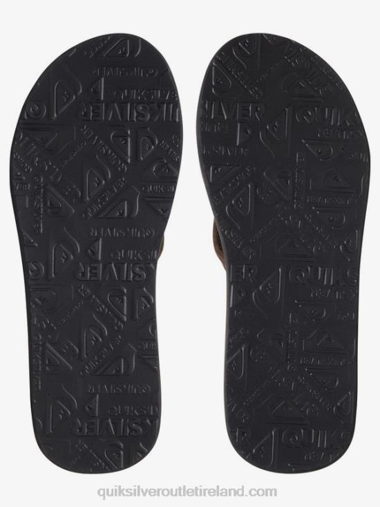 Men Quiksilver Carver Suede Leather Sandals N02TD1632 solid black