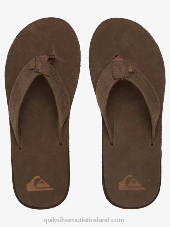 Men Quiksilver Erreka Leather Sandals N02TD1185 brown