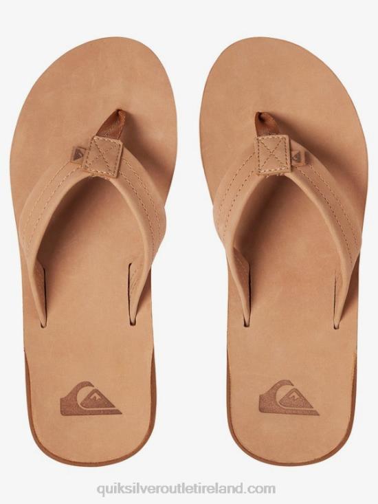 Men Quiksilver Erreka Leather Sandals N02TD1186 tan - solid