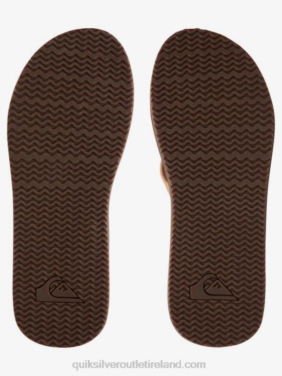 Men Quiksilver Erreka Leather Sandals N02TD1186 tan - solid