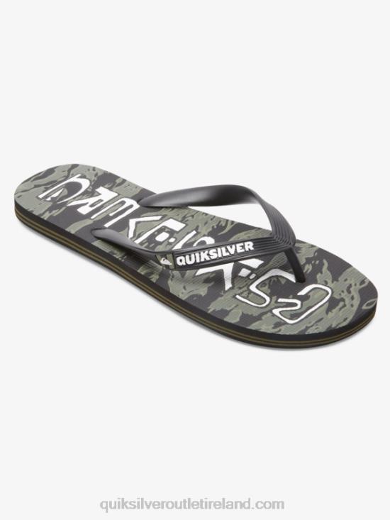 Men Quiksilver Molokai Acid Drop Flip-Flops N02TD1776 black/green