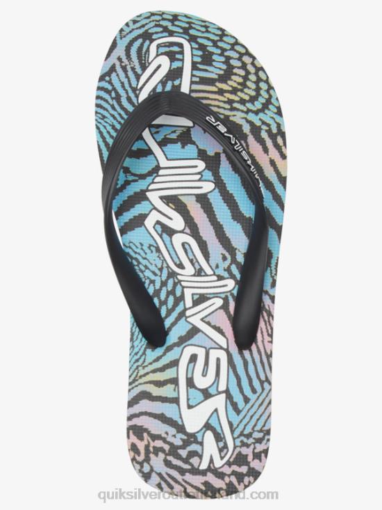 Men Quiksilver Molokai Art Flip-Flops N02TD514 black/pink/blue
