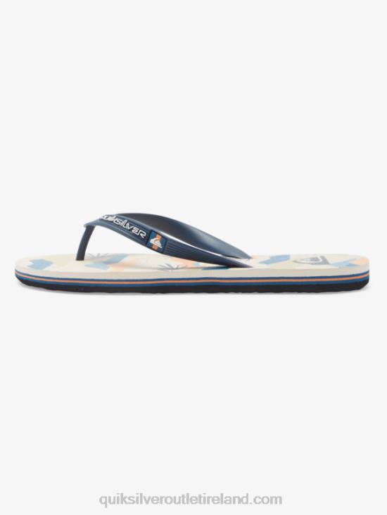 Men Quiksilver Molokai Art Flip-Flops N02TD515 black/white/blue