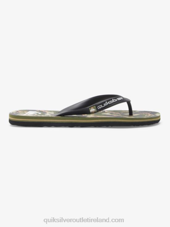 Men Quiksilver Molokai Art Flip-Flops N02TD516 black/green