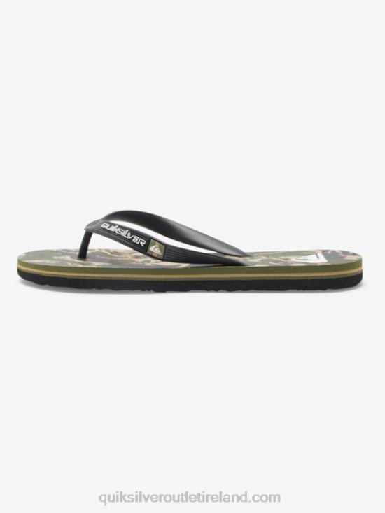 Men Quiksilver Molokai Art Flip-Flops N02TD516 black/green