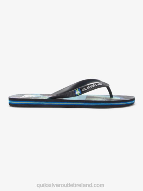 Men Quiksilver Molokai Art Flip-Flops N02TD517 black/blue