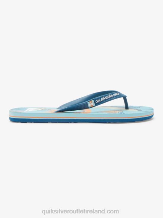 Men Quiksilver Molokai Art Flip-Flops N02TD519 blue/black/yellow