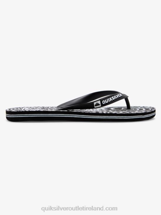 Men Quiksilver Molokai Art Flip-Flops N02TD525 black/white