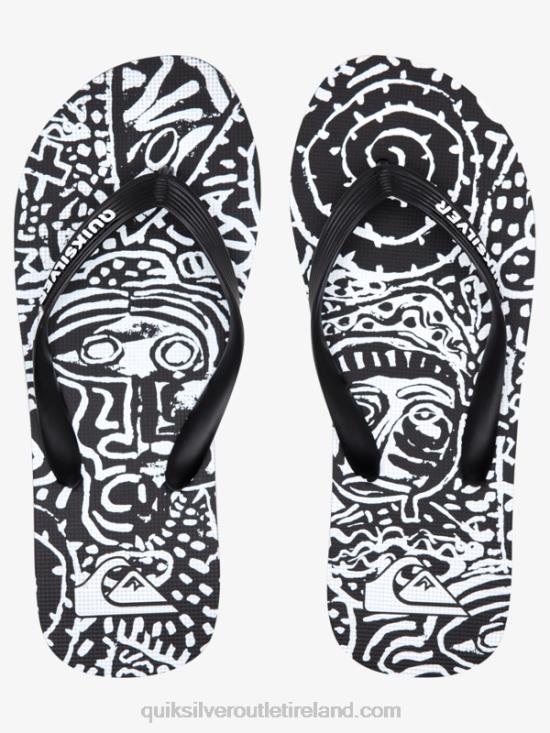 Men Quiksilver Molokai Art Flip-Flops N02TD525 black/white