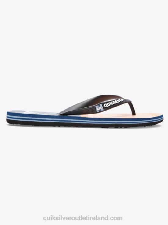 Men Quiksilver Molokai Five-O Flip-Flops N02TD1857 black/orange/green
