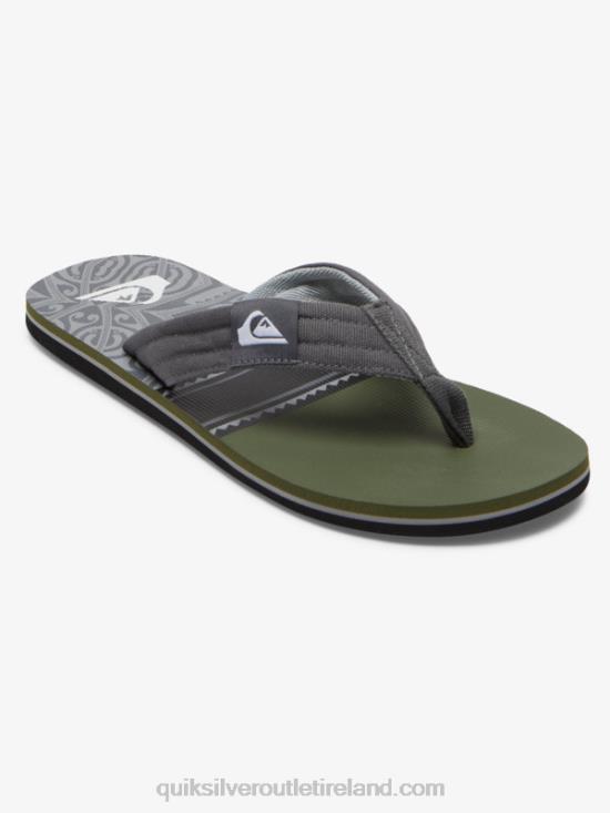 Men Quiksilver Molokai Layback Sandals N02TD499 black/green/grey
